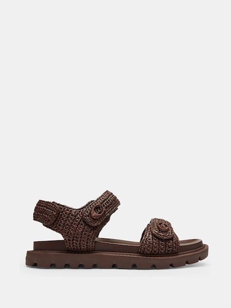 Brown - Brynn Raffia Sandals