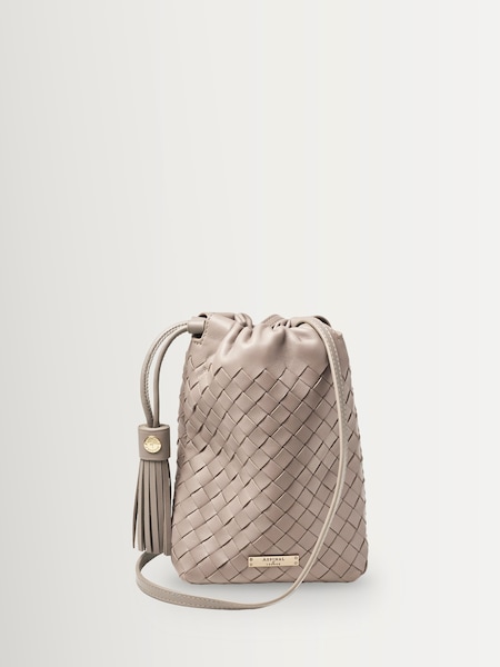 Brown Hudson Cross-Body Pouch Slot Weave (V25448) | £225