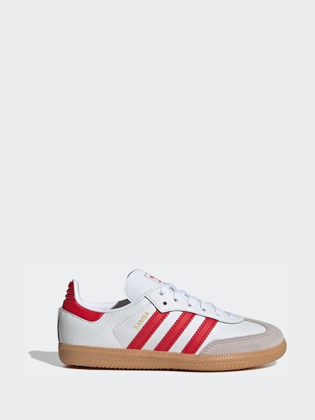 White/Red/Grey Samba OG Junior Trainers (V28939) | £55