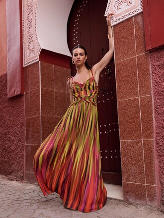 Lipsy Ombre Pink Strappy Fit And Flare Maxi Dress