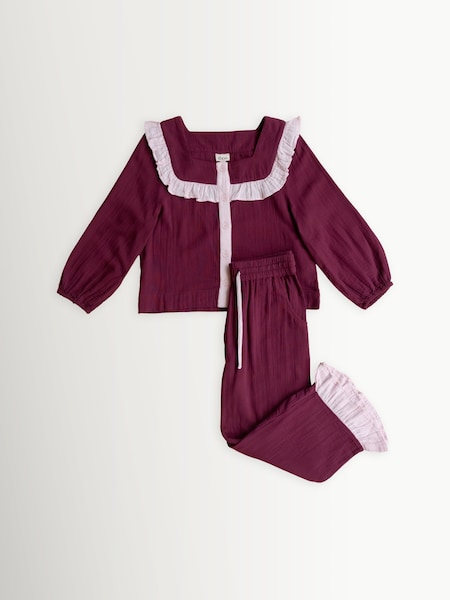 Ruffle Cotton Pyjamas (V62131) | £99