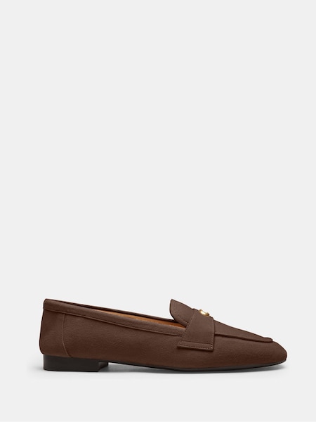 Brown - Sculpted C Suede Loafers