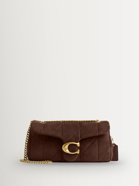 Brown - Soft Quilted Suede Tabby 26 Shoulder Bag