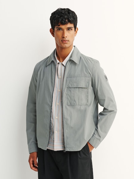 Grey - Regular Cargo Zip Overshirt