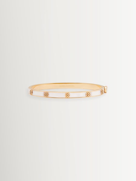 Gold Tone - Thin Icon Mother Of Pearl Hinge Bracelet