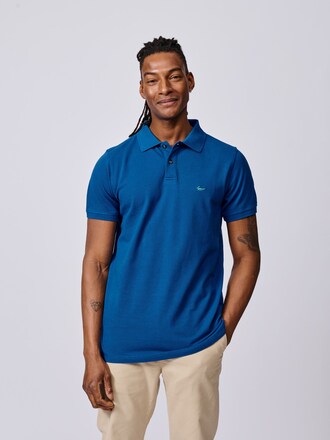 Aubin Blue Oliver Pique Polo Shirt