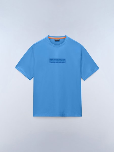Box Logo Short Sleeve Blue T-Shirt (W20453) | £35