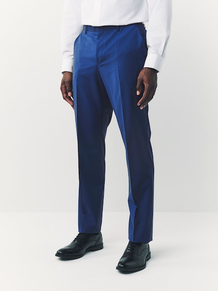 Blue Regular FIt Leon Suit Trousers (W23106) | £139