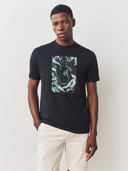 Black Regular Fit Graphic T-Shirt (W23151) | £59
