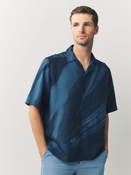 Blue Relaxed Fit Lapisy Printed Shirt (W23166) | £99