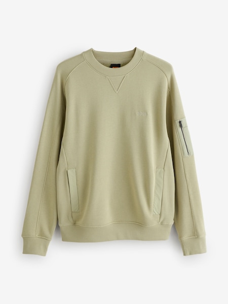 Green Regular Fit Arm Patch Jumper (W23168) | £159