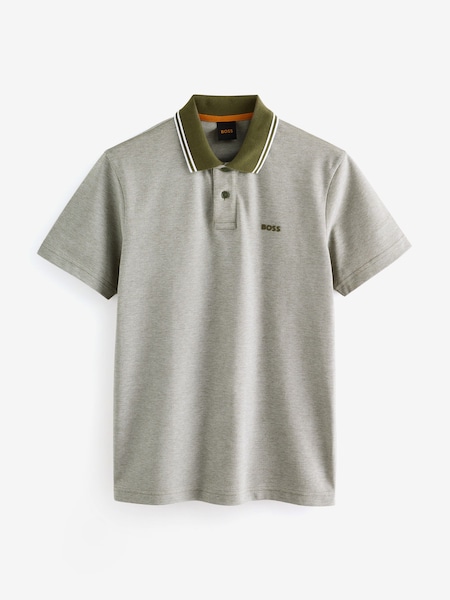 Green Relaxed Fit Tipped Collar Polo Shirt (W23229) | £89