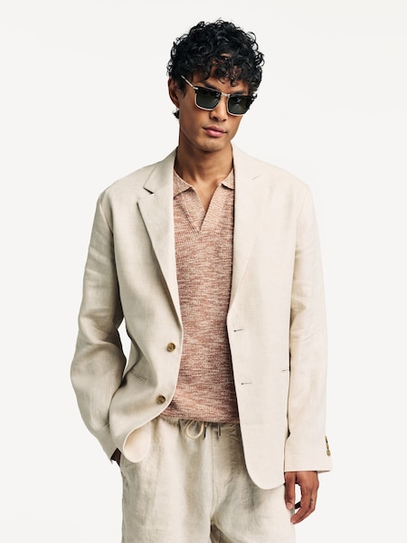 Brown Timo Single Breasted Unlined Suit Jacket (W23262) | £350