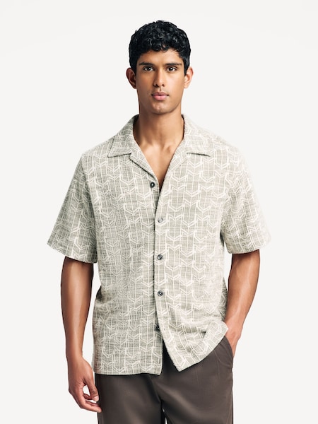 Green Julio All Over Boucle Jacquard Short Sleeve Shirt (W23276) | £150