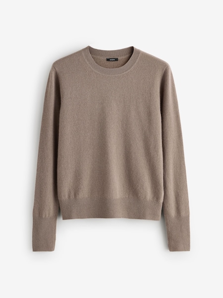 Brown RD Neck Long Sleeve Light Pure Cashmere Jumper (W23622) | £375
