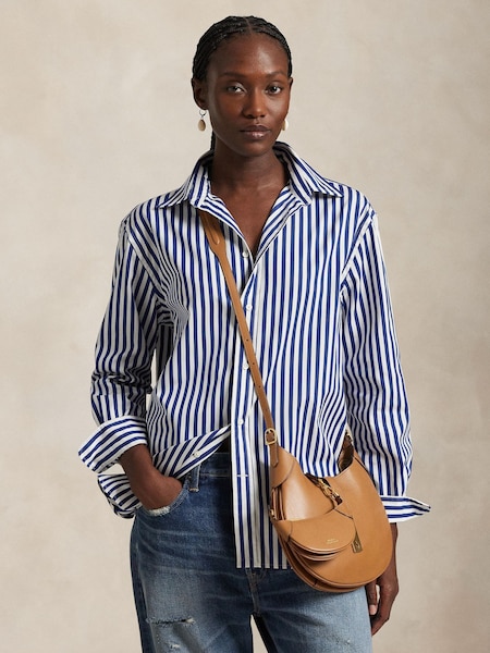 Blue Light Long Sleeve Button Front Shirt (W23693) | £185