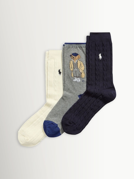 Blue Bear Crew Socks 3 Pack (W23696) | £50
