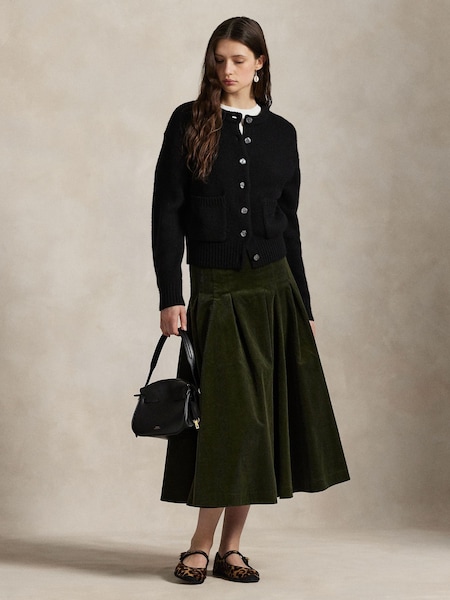 Green Woven A Line Skirt (W23699) | £295