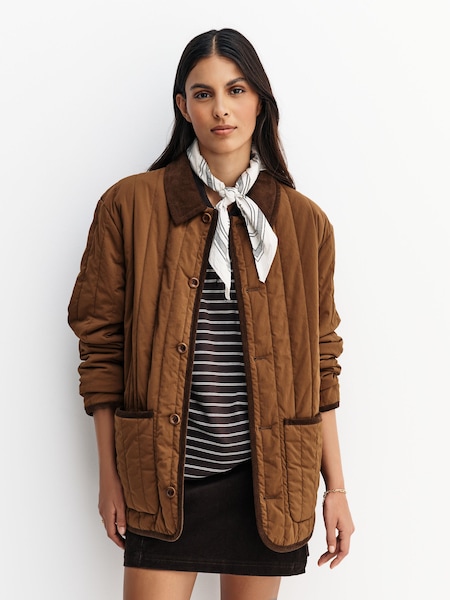 Brown Leone Quilted Jacket (W24207) | £410