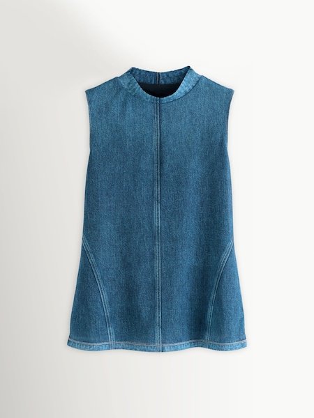 Blue miramar s/l mesh mock neck Top (W24553) | £175