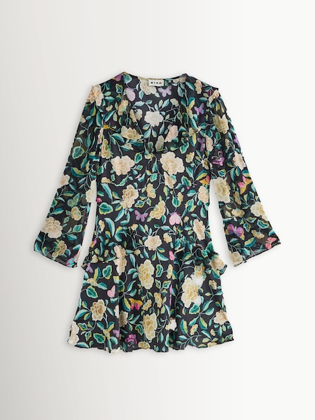 Green Butterfly Floral Print Omara Dress (W24559) | £285