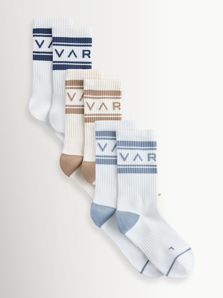 White Astley Active Socks 3 Pack (W24921) | £50