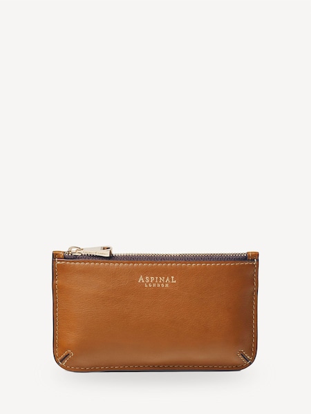 Brown Ella Card & Coin Holder Pebble leather Purse (W27333) | £90