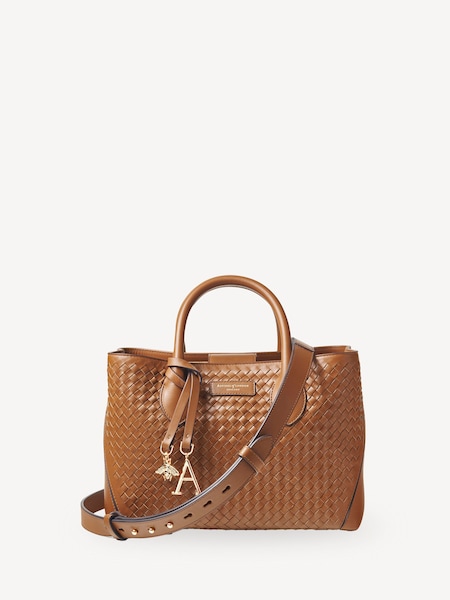 Brown Tote Midi Tan Weave leather Bag (W27345) | £650