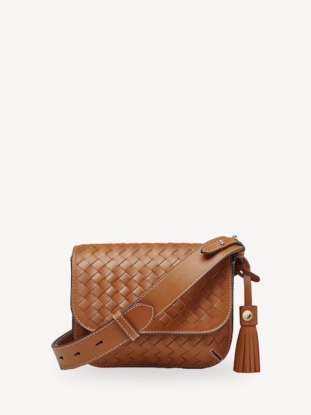 Brown Ella Bag Slot Weave Tan Smooth Leather (W27351) | £495
