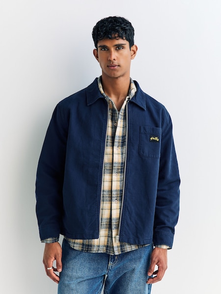 Blue Zip Front Shirt (W28107) | £150