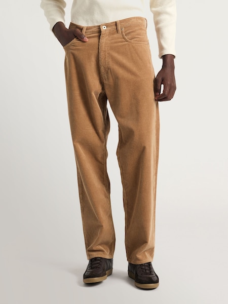 Brown Mogens Relaxed 5 Pocket Wide Wale Corduroy Trousers (W29078) | £195