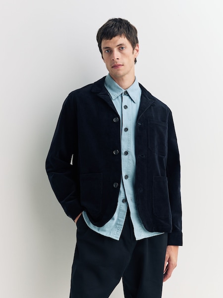 Blue Bradwell Soft Cord Chore Jacket (W29116) | £290