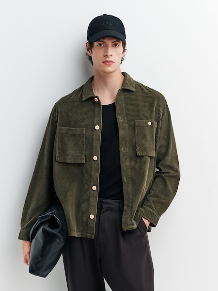 Green Patch Chunky Cord Overshirt (W30687) | £160