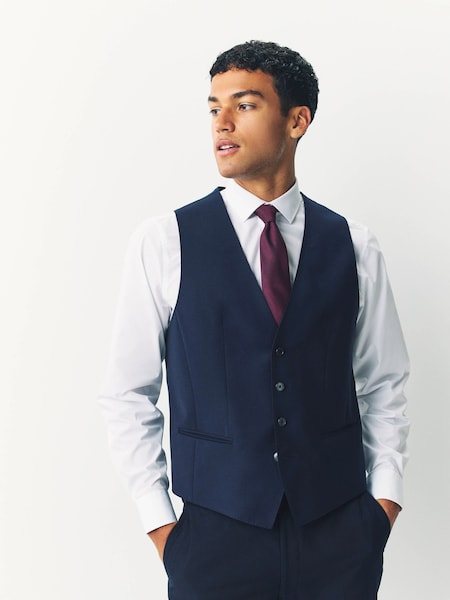 Blue Chrome Slim Fit Tailored Waistcoat (W30902) | £139
