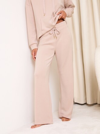 Lipsy Nude Pink Soft Relaxed Wide Leg Joggers with Modal