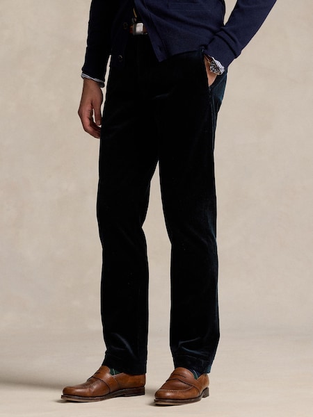 Blue Bedford Flat Front Corduroy Trousers (W32847) | £185