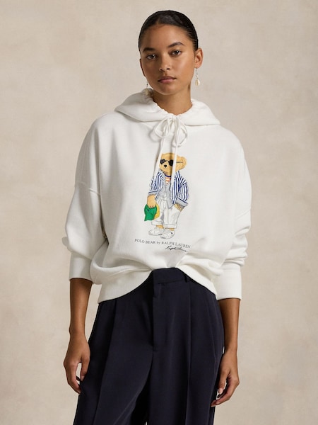 White Polo Bear Fleece Hoodie (W33090) | £265