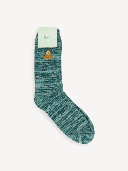 Green Melange Socks (W33199) | £20