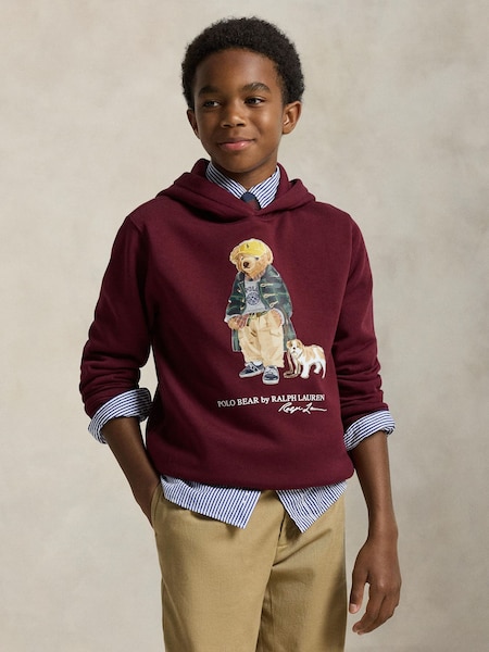 Red Boys Bear Graphic Print Hoodie (W41332) | £50 - £55