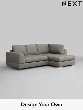 Clayton in Woven Chenille Easy Clean Light Grey
