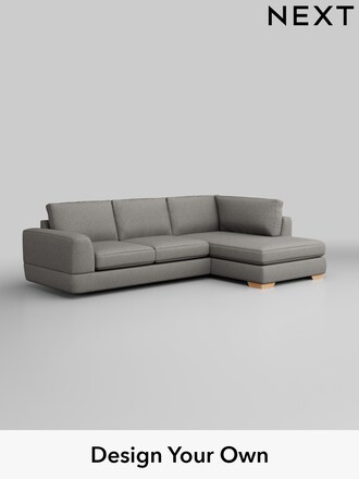 Clayton in Woven Chenille Easy Clean Light Grey