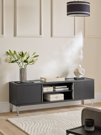 Sosandar Black Oak Seville Up to 60 Inch TV Unit
