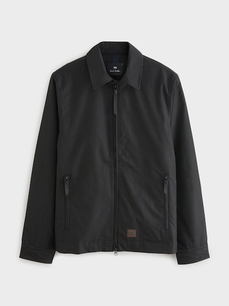 Regular-Fit Logo Harrington Black Jacket (W46624) | £250