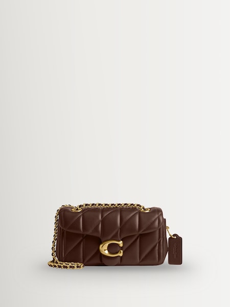 Brown Quilted Tabby Shoulder Bag 20 with Chain (W47596) | £450