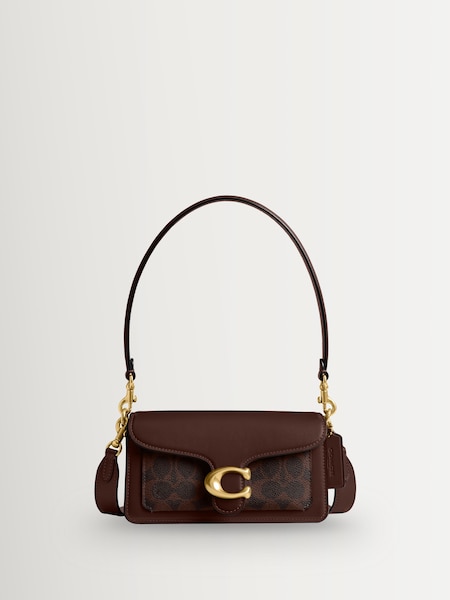 Brown Coated Canvas Signature Tabby Shoulder Bag 20 Refresh (W47599) | £375