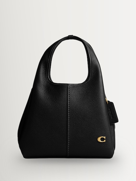 Grey Polished Pebble Leather Lana Shoulder Bag 23 (W47601) | £395