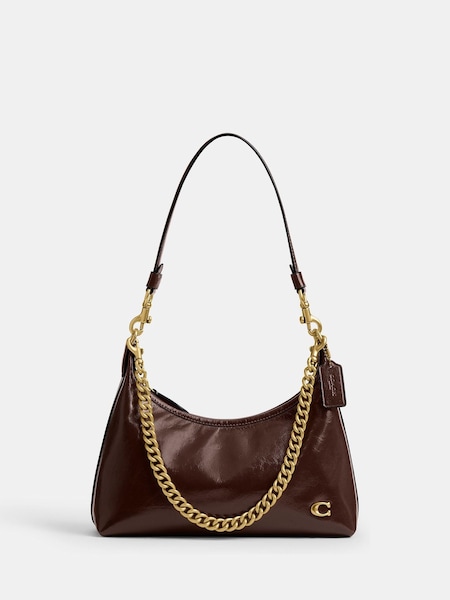 Brown Glazed Leather Juliet Shoulder Bag 25 (W47604) | £375
