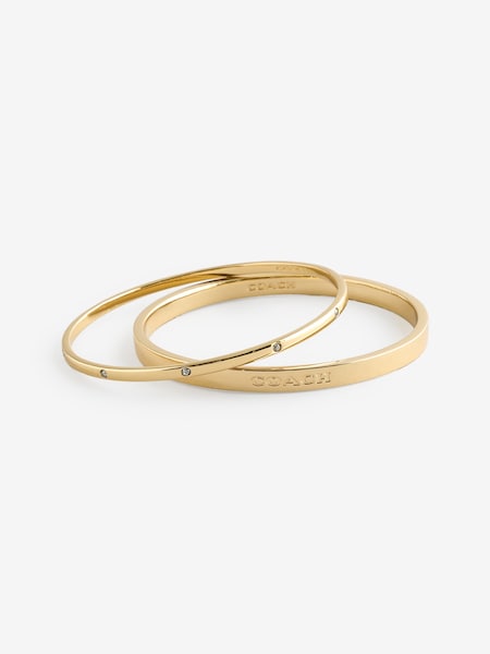 Gold Tone Signature Bangle Bracelet Boxed Set (W47967) | £95