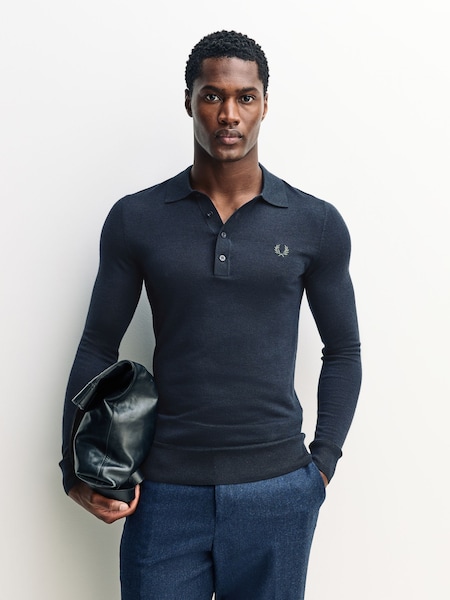 Blue Fine Knit Long Shirt (W51023) | £140