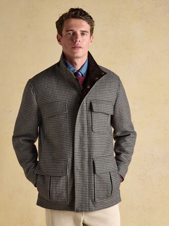 Joules Brown Puppytooth Field Jacket